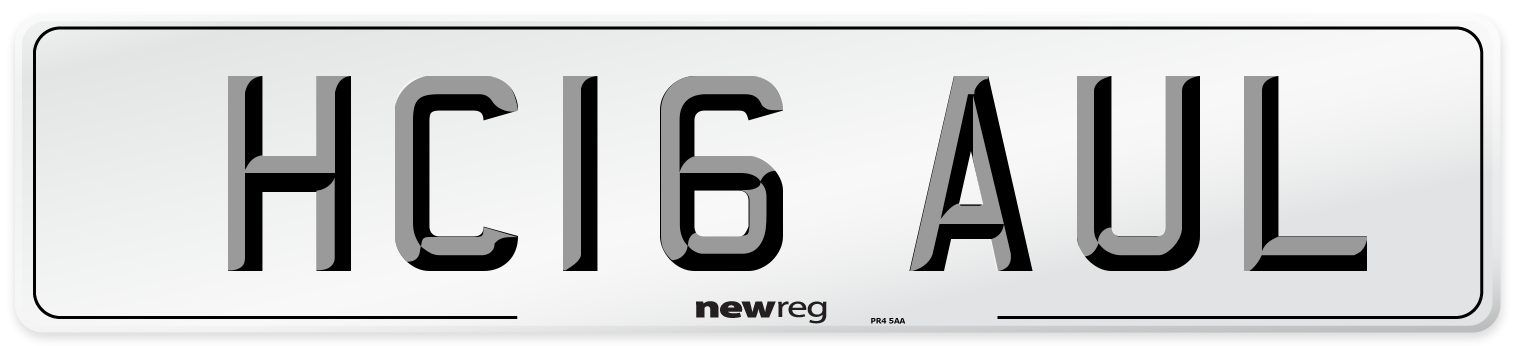 HC16 AUL Number Plate from New Reg